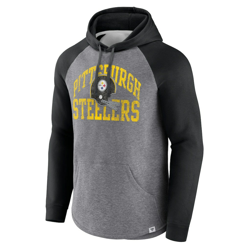 Pittsburgh Steelers Favorite Arch Raglan Pullover Hoodie Heather Gray