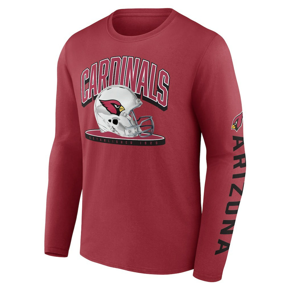 Arizona Cardinals Helmet Platform Long Sleeve T-Shirt Cardinal