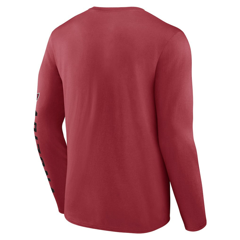 Arizona Cardinals Helmet Platform Long Sleeve T-Shirt Cardinal
