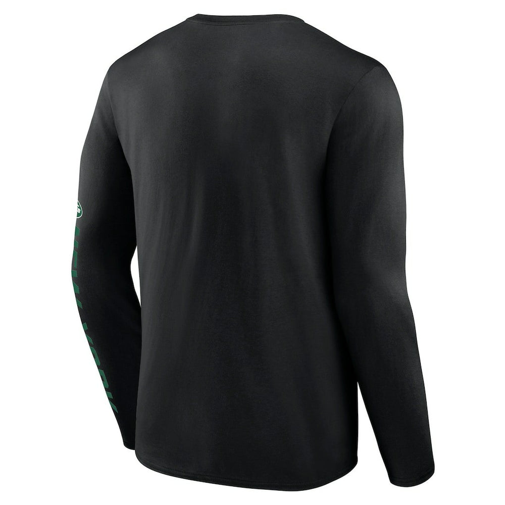 New York Jets Helmet Platform Long Sleeve T-Shirt Black
