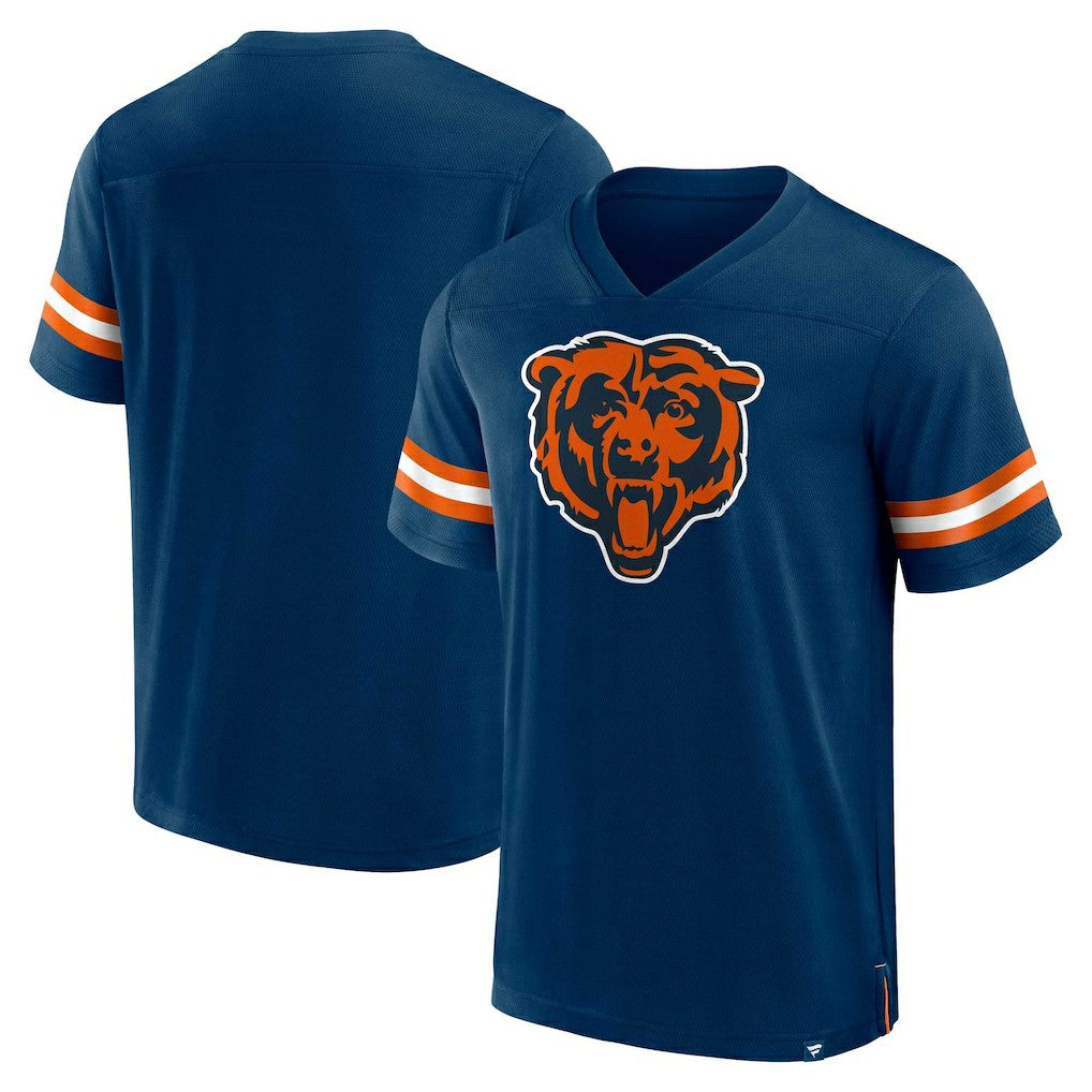 Chicago Bears Jersey Tackle V-Neck T-Shirt Navy