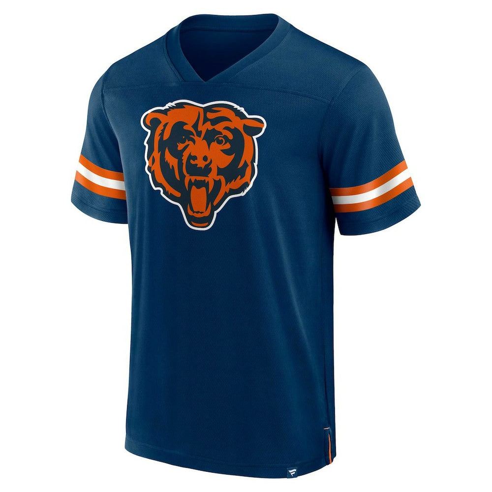 Chicago Bears Jersey Tackle V-Neck T-Shirt Navy