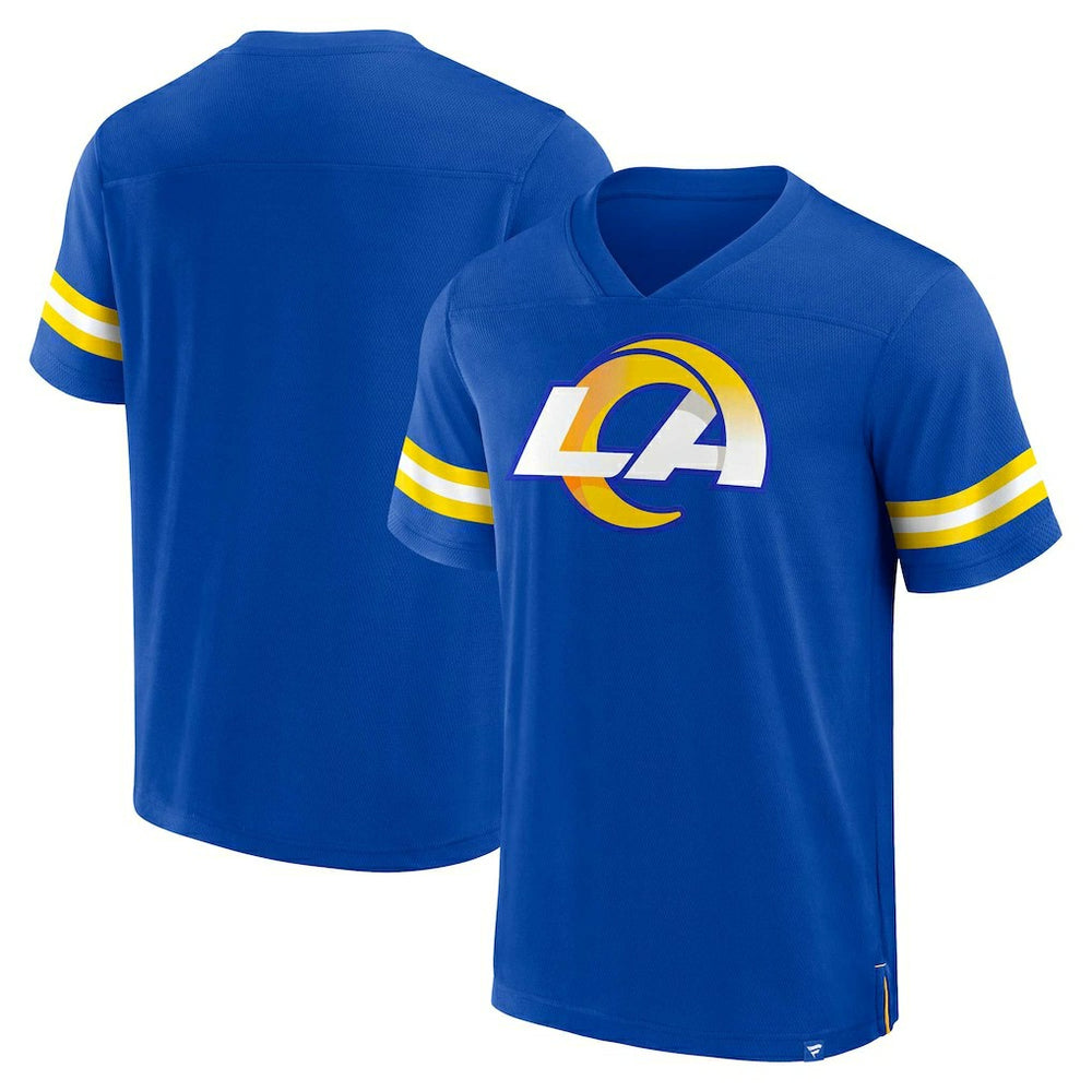 Los Angeles Rams Jersey Tackle V-Neck T-Shirt Royal