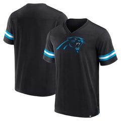 Carolina Panthers Jersey Tackle V-Neck T-Shirt Black