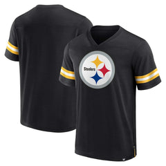 Pittsburgh Steelers Jersey Tackle V-Neck T-Shirt Black