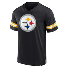 Pittsburgh Steelers Jersey Tackle V-Neck T-Shirt Black