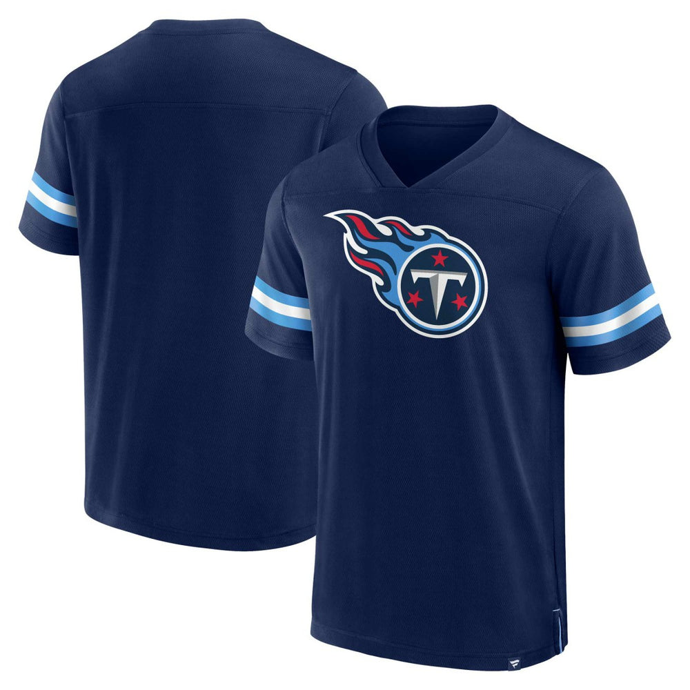 Tennessee Titans Jersey Tackle V-Neck T-Shirt Navy