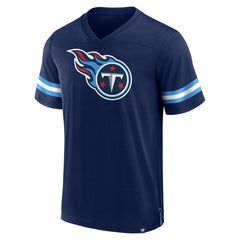 Tennessee Titans Jersey Tackle V-Neck T-Shirt Navy