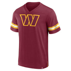 Washington Commanders Jersey Tackle V-Neck T-Shirt Burgundy