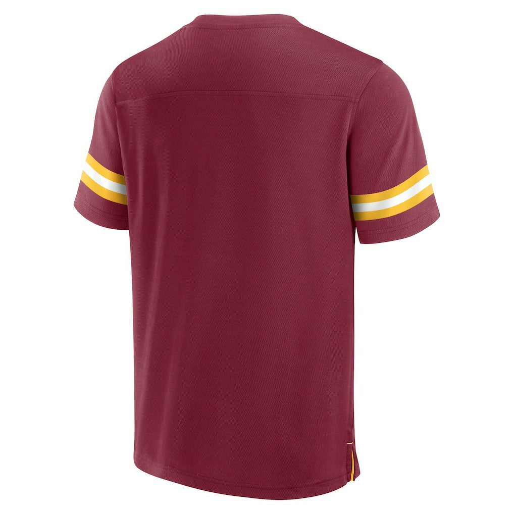 Washington Commanders Jersey Tackle V-Neck T-Shirt Burgundy