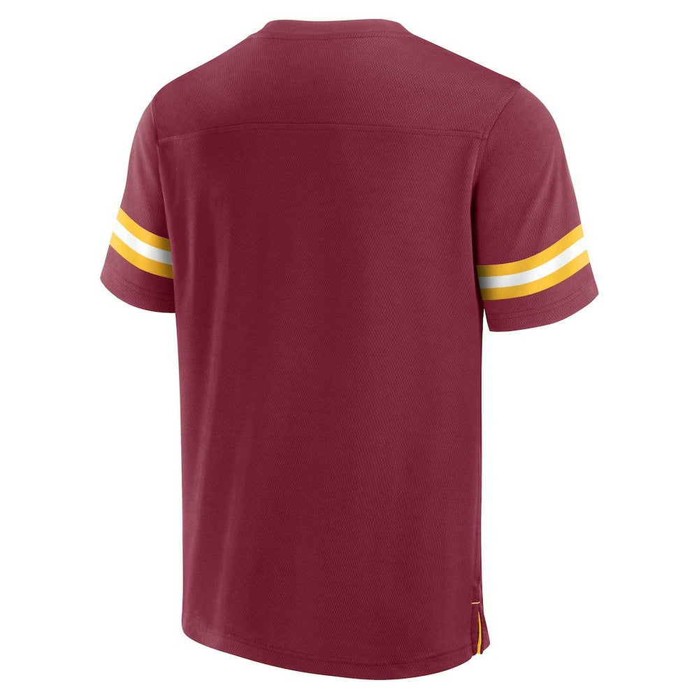 Washington Commanders Jersey Tackle V-Neck T-Shirt Burgundy