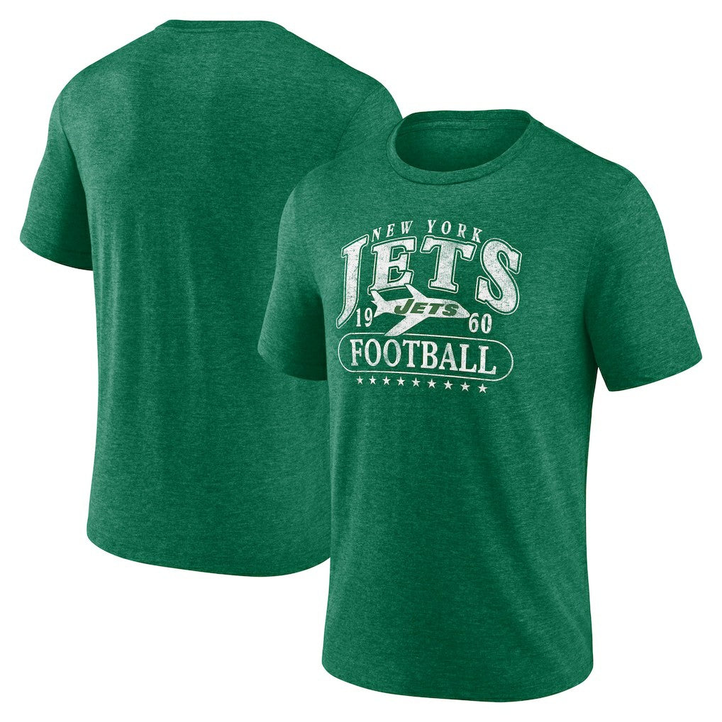 New York Jets Retro Tri-Blend T-Shirt Heather Green