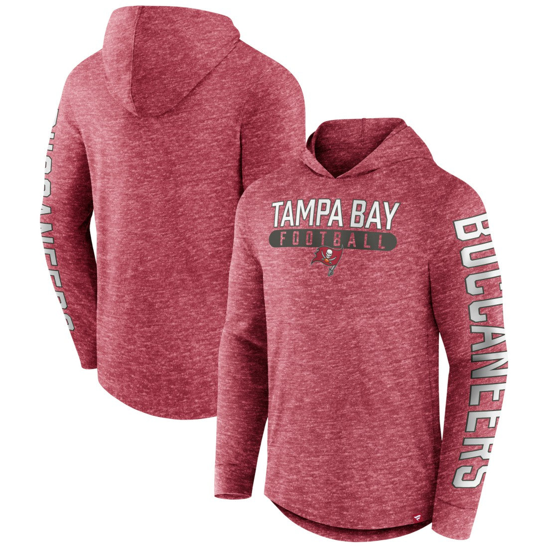 Tampa Bay Buccaneers Pill Stack Long Sleeve Hoodie T-Shirt Heather Red