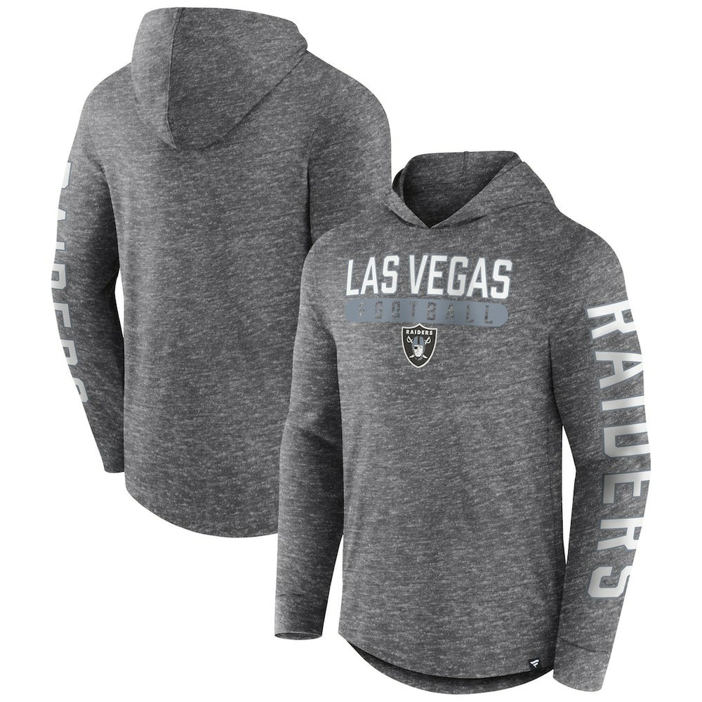 Las Vegas Raiders Pill Stack Long Sleeve Hoodie T-Shirt Heather Charcoal