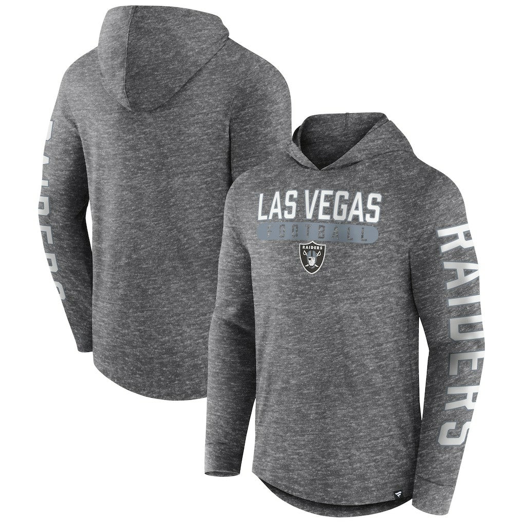 Las Vegas Raiders Pill Stack Long Sleeve Hoodie T-Shirt Heather Charcoal