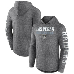 Las Vegas Raiders Pill Stack Long Sleeve Hoodie T-Shirt Heather Charcoal