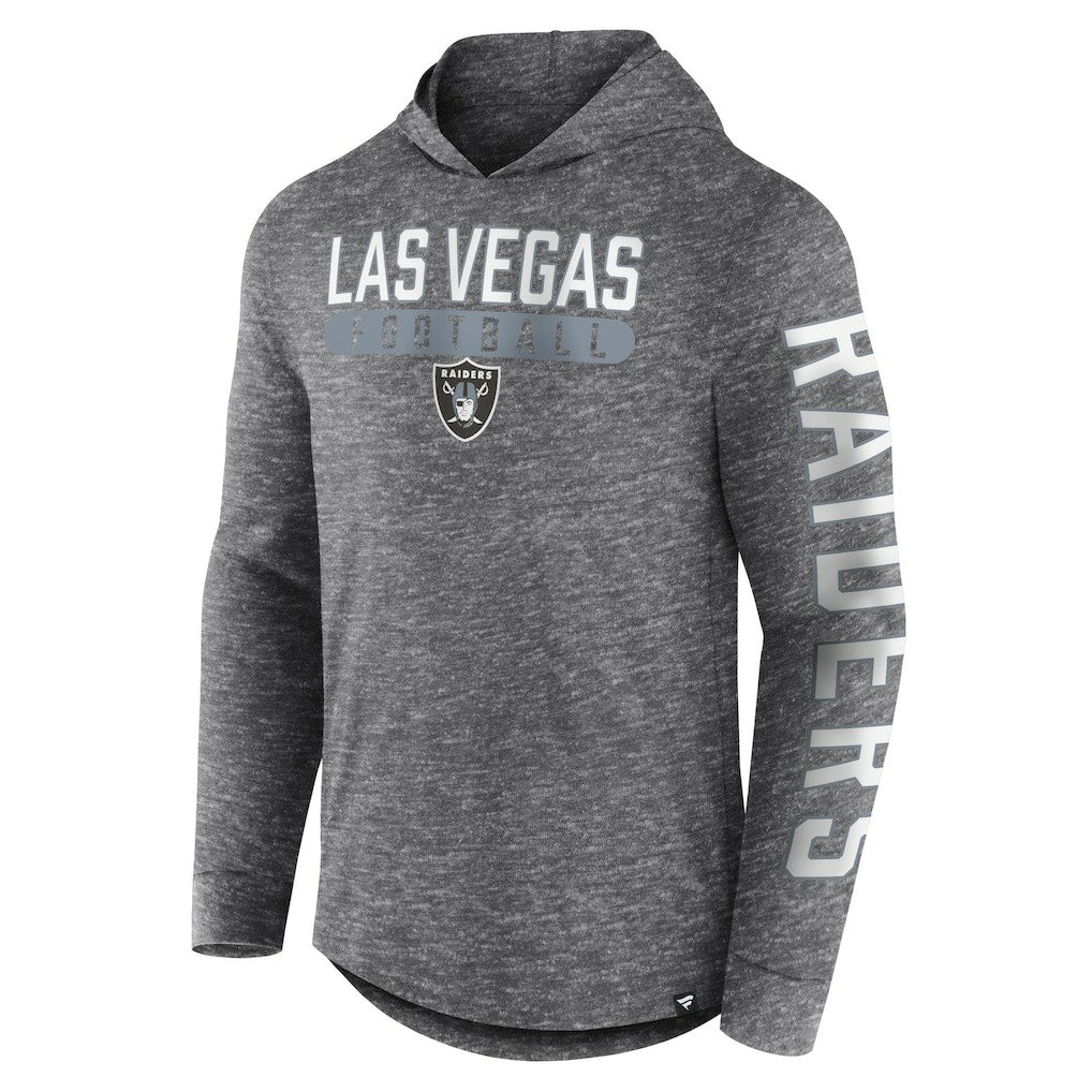Las Vegas Raiders Pill Stack Long Sleeve Hoodie T-Shirt Heather Charcoal