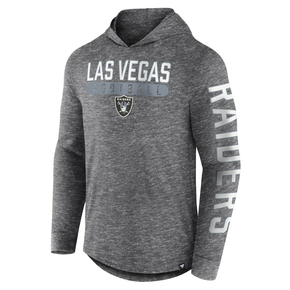 Las Vegas Raiders Pill Stack Long Sleeve Hoodie T-Shirt Heather Charcoal