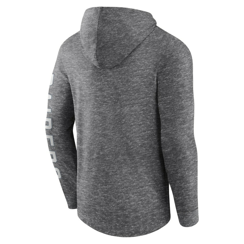 Las Vegas Raiders Pill Stack Long Sleeve Hoodie T-Shirt Heather Charcoal