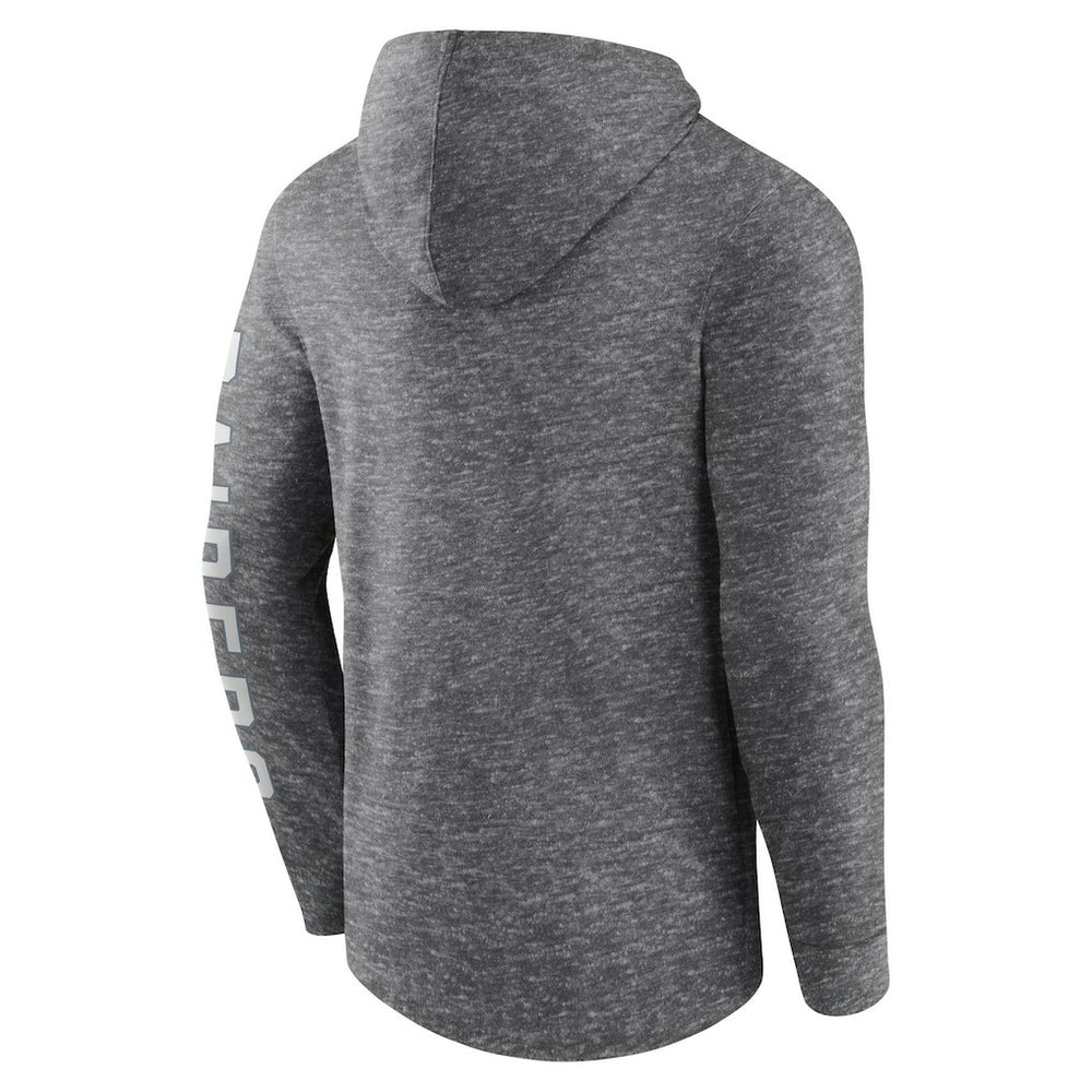 Las Vegas Raiders Pill Stack Long Sleeve Hoodie T-Shirt Heather Charcoal