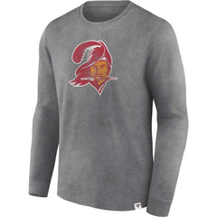 Tampa Bay Buccaneers Washed Primary Long Sleeve T-Shirt Heather Charcoal