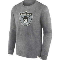 Las Vegas Raiders Washed Primary Long Sleeve T-Shirt Heather Charcoal