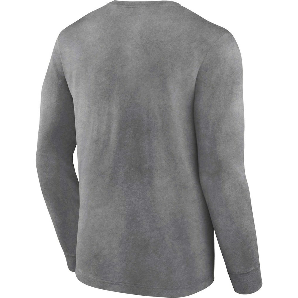 New Orleans Saints Washed Primary Long Sleeve T-Shirt Heather Charcoal