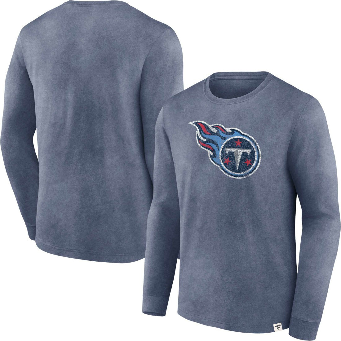 Tennessee Titans Washed Primary Long Sleeve T-Shirt Heather Navy