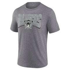 Las Vegas Raiders Warped Block Tri-Blend T-Shirt Heather Gray