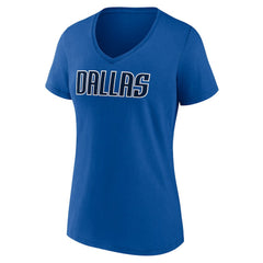 Dallas Mavericks Women's Wordmark V-Neck T-Shirt Royal