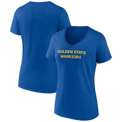 Golden State Warriors Women's Wordmark V-Neck T-Shirt Royal
