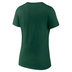 Milwaukee Bucks Women's Wordmark V-Neck T-Shirt Green