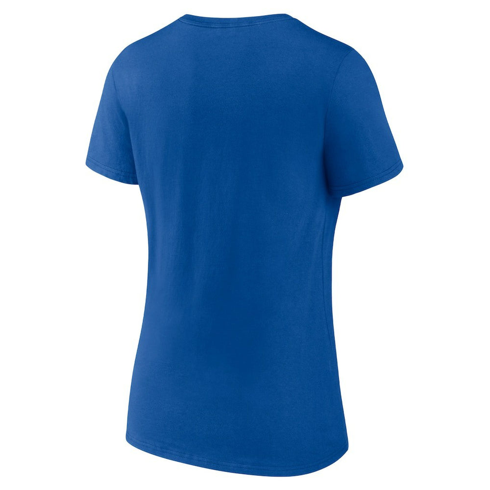 New York Knicks Women's Wordmark V-Neck T-Shirt Royal