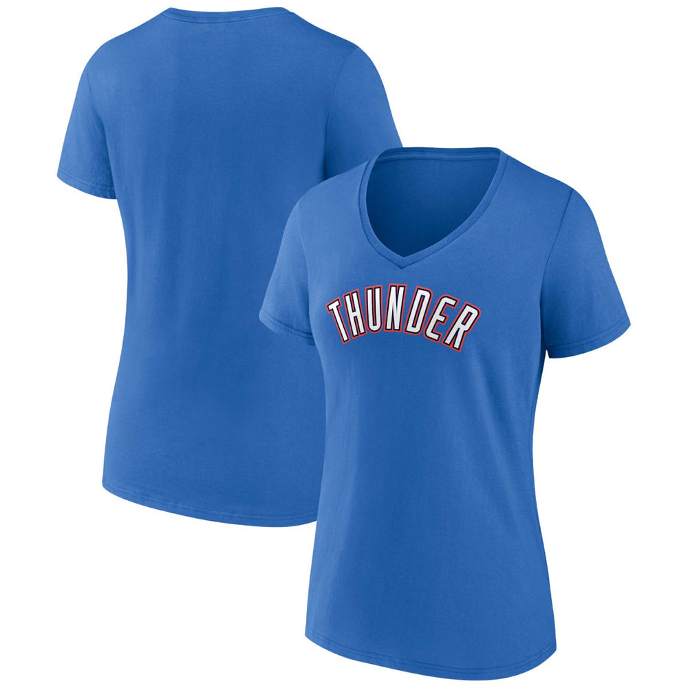Oklahoma City Thunder Women's Wordmark V-Neck T-Shirt Blue