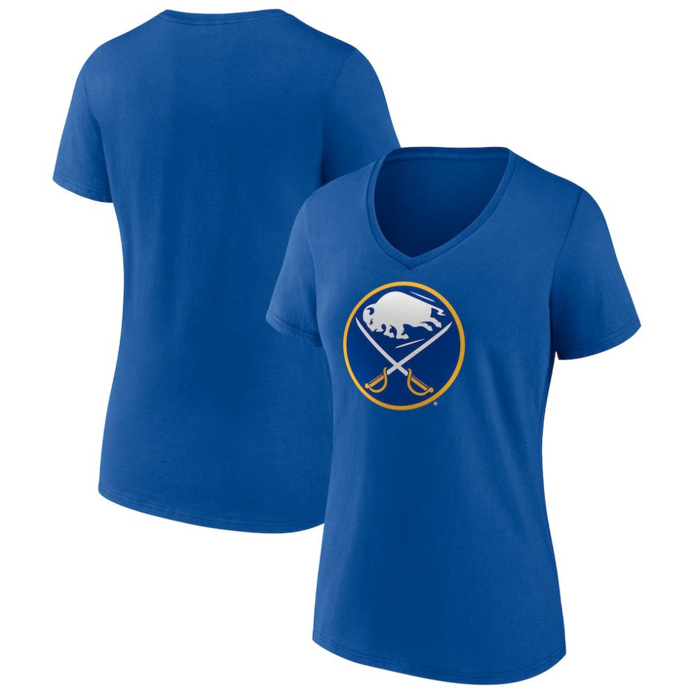 NHL Buffalo Sabres Women's Team Logo V-Neck T-Shirt - Royal