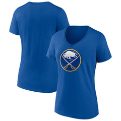 NHL Buffalo Sabres Women's Team Logo V-Neck T-Shirt - Royal