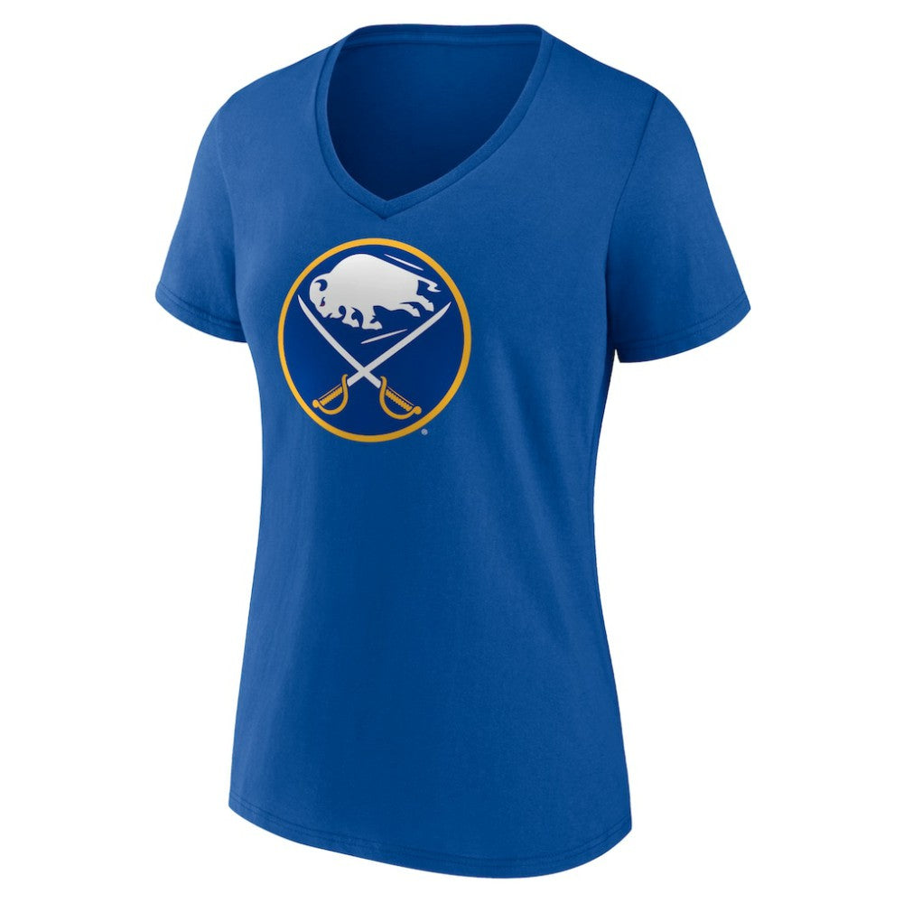 NHL Buffalo Sabres Women's Team Logo V-Neck T-Shirt - Royal