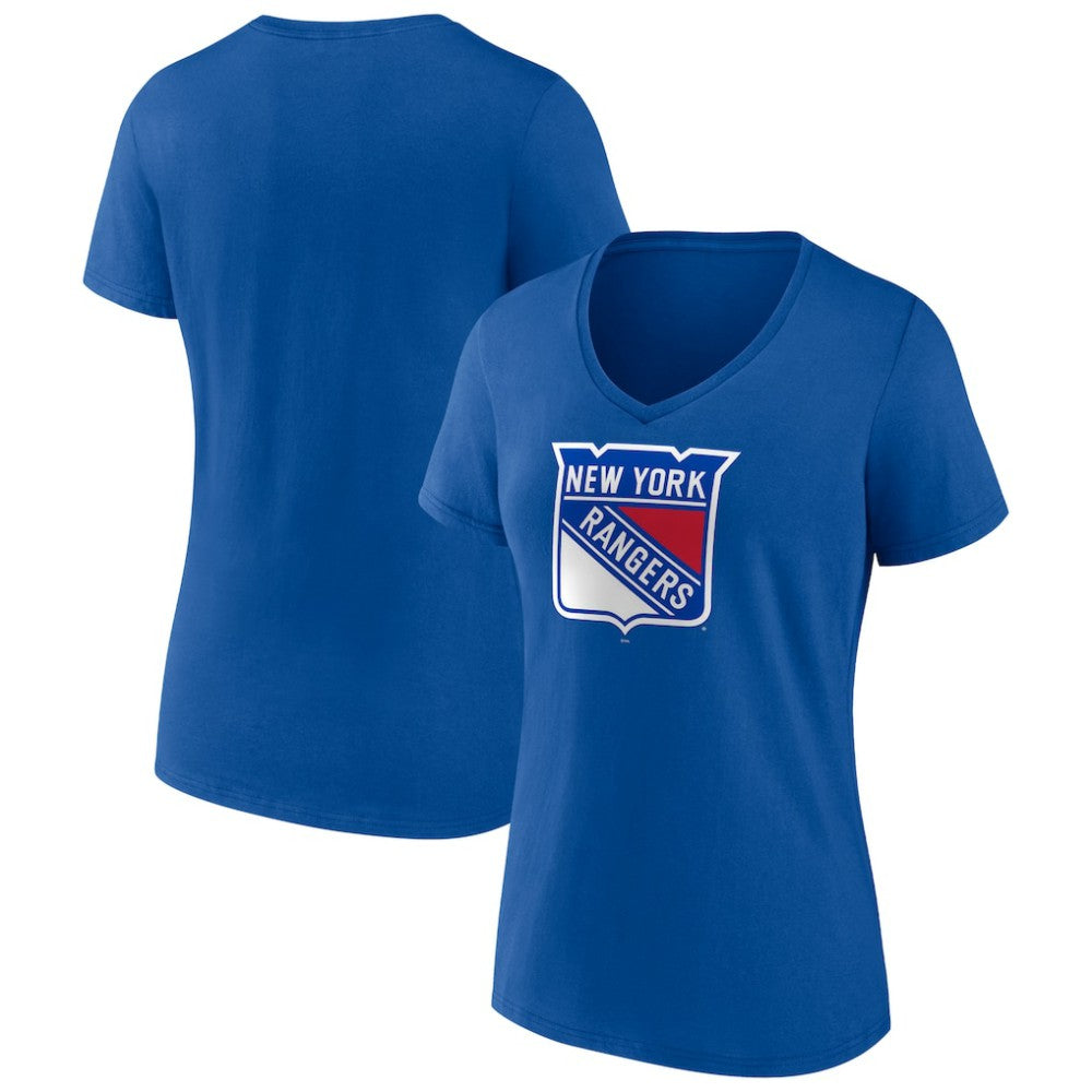 NHL New York Rangers Women's Team Logo V-Neck T-Shirt - Royal