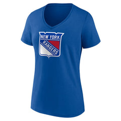 NHL New York Rangers Women's Team Logo V-Neck T-Shirt - Royal