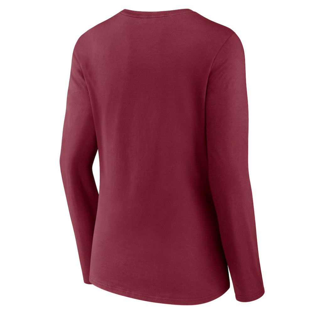 NHL Colorado Avalanche Women's Team Logo Long Sleeve V-Neck T-Shirt - Burgundy