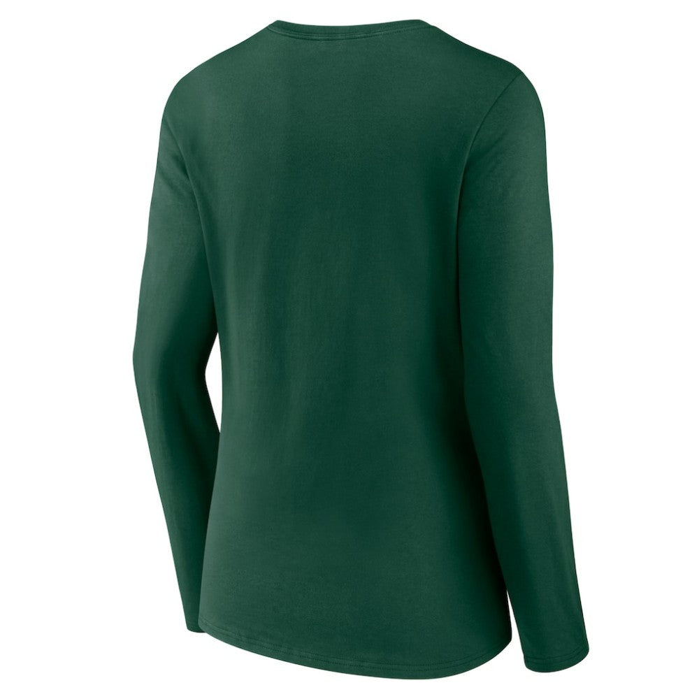 NHL Minnesota Wild Women's Team Logo Long Sleeve V-Neck T-Shirt - Green
