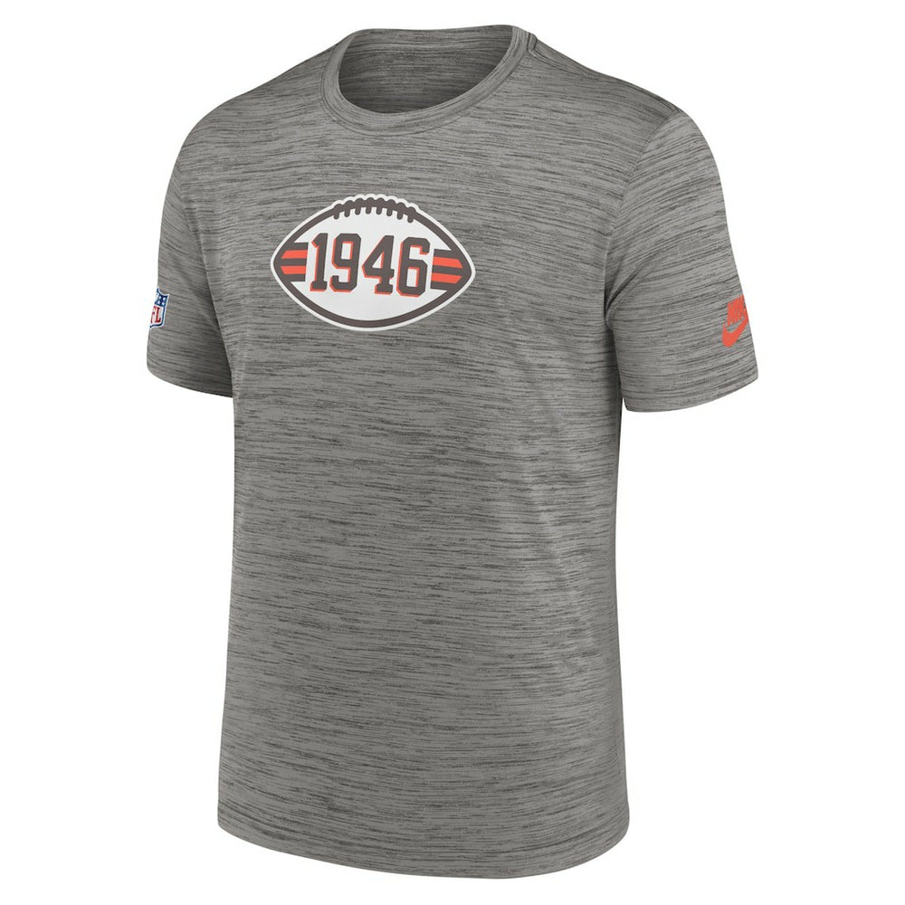 Cleveland Browns 2023 Sideline Alternate Logo Performance T-Shirt Heather Charcoal