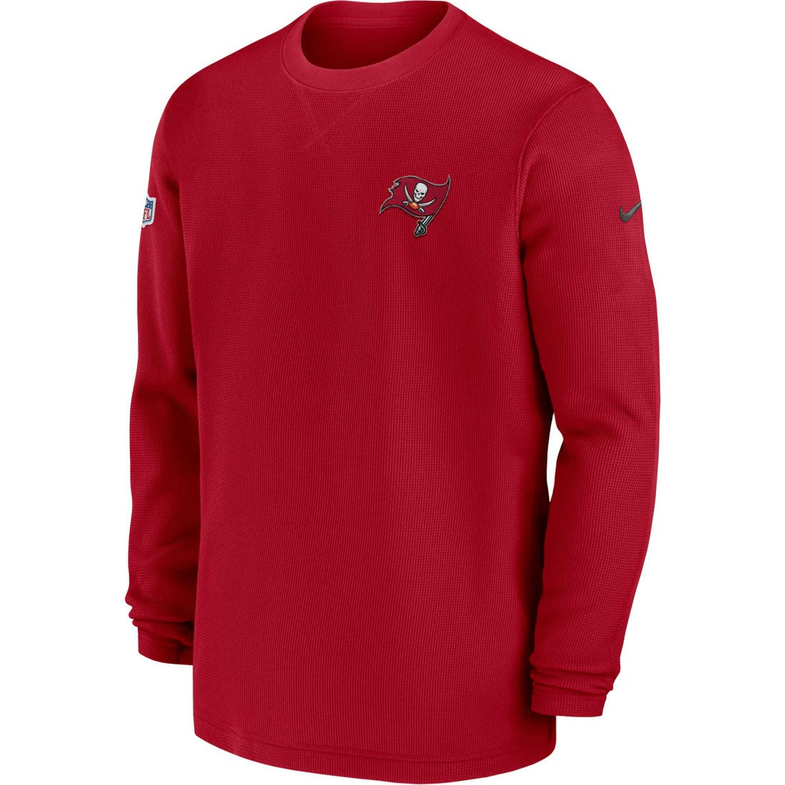 Tampa Bay Buccaneers 2023 Sideline Throwback Heavy Brushed Waffle Long Sleeve Top Red