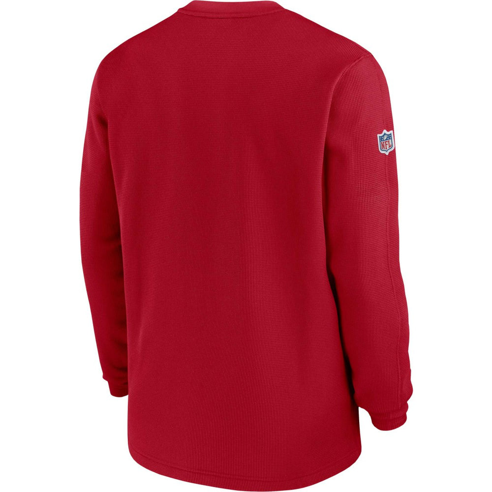 Tampa Bay Buccaneers 2023 Sideline Throwback Heavy Brushed Waffle Long Sleeve Top Red