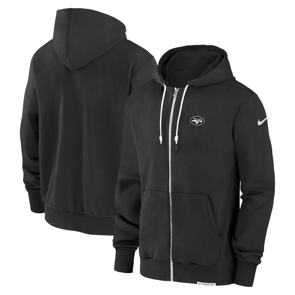 New York Jets Sideline Performance Full-Zip Hoodie Sweatshirt Black