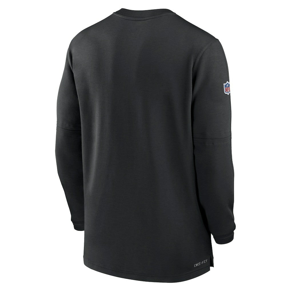 Pittsburgh Steelers 2023 Sideline Performance Long Sleeve Tri-Blend Quarter-Zip Top Black