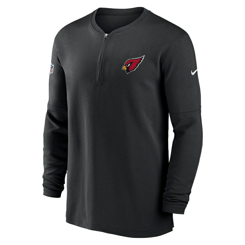 Arizona Cardinals 2023 Sideline Performance Long Sleeve Tri-Blend Quarter-Zip Top Black