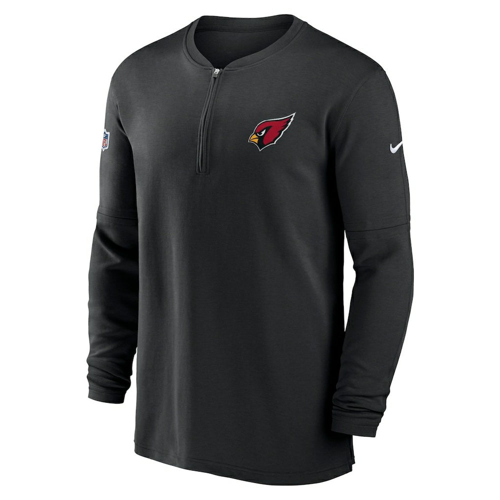 Arizona Cardinals 2023 Sideline Performance Long Sleeve Tri-Blend Quarter-Zip Top Black