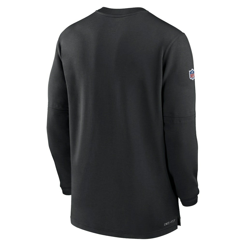 Carolina Panthers 2023 Sideline Performance Long Sleeve Tri-Blend Quarter-Zip Top Black