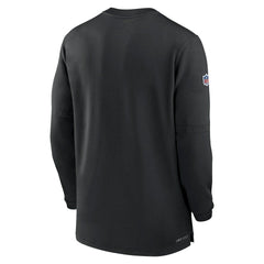 Carolina Panthers 2023 Sideline Performance Long Sleeve Tri-Blend Quarter-Zip Top Black